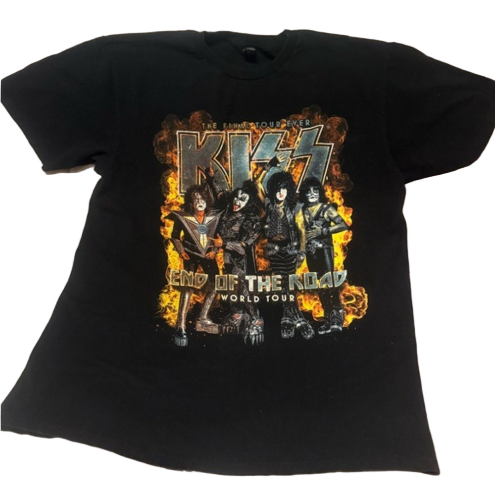 KISS Black Graphic Tee Short Sleeve Vintage Style